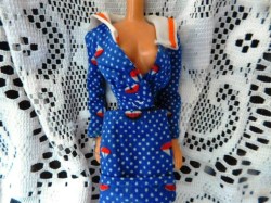 3346 1973 BARBIE DOLL ABOARD IN BLUE SAILBOAT TOP, AND SKIRT DUO